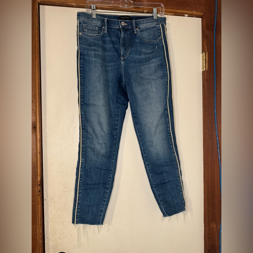 Banana Republic Blue Ankle Jeans with White Trim